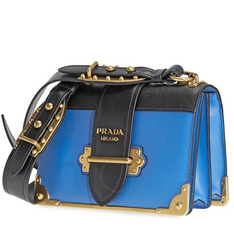 prada cahier blue|Ink Blue/black Leather Prada Cahier Bag .